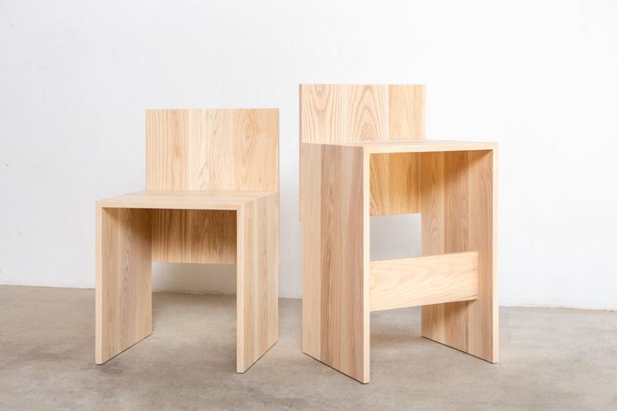 minimalist wood counter stool and chair